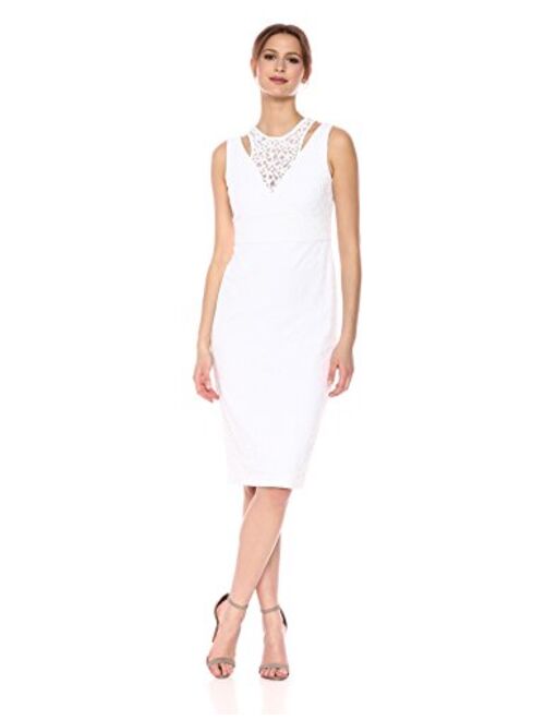 Calvin Klein Women's Sleeveless Lace Sheath with Shoulder Cut Out Dress