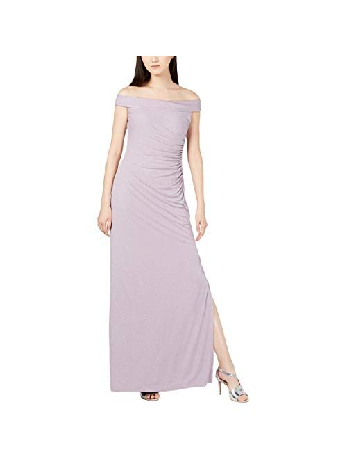 Calvin Klein Women's Off-The-Shoulder Gown with Side Beading