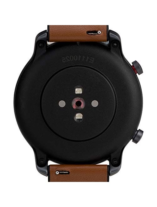 Timex Metropolitan R AMOLED Smartwatch with GPS & Heart Rate 42mm – Black with Brown Leather & Silicone Strap