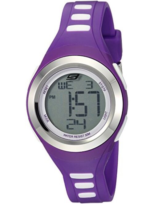 Skechers Women's Tennyson Quartz Metal and Silicone Sports Digital Watch