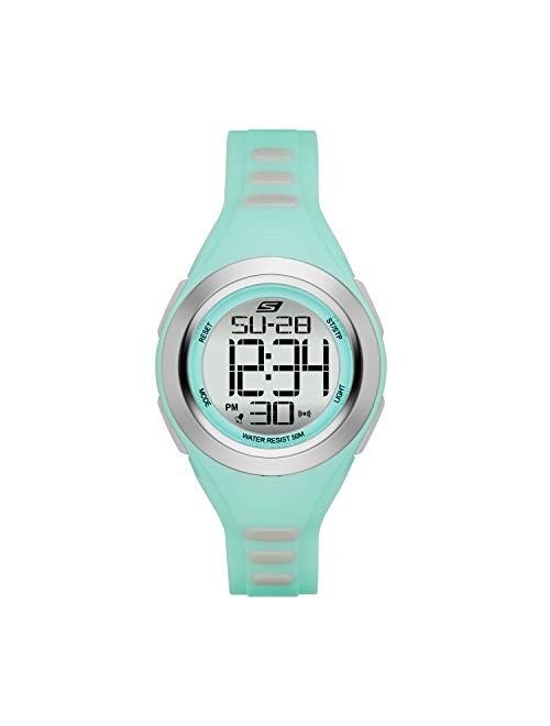 Skechers Women's Tennyson Quartz Metal and Silicone Sports Digital Watch