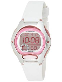 Women's LW200-7AV Digital Watch with White Resin Strap