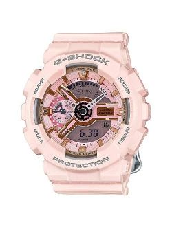 G-Shock Gold and Pink Dial Pink Resin Quartz Ladies Watch GMAS110MP-4A1