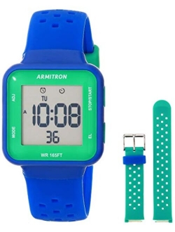 Sport Unisex Digital Chronograph Interchangeable Silicone Strap Watch, 45/7123