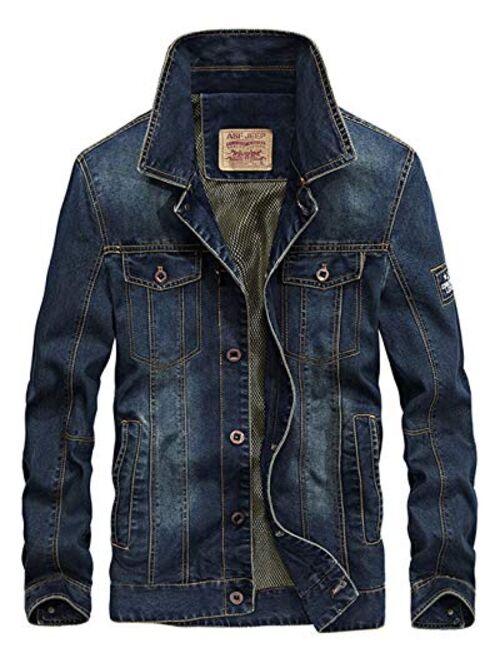 ebossy Men's Full Lined Denim Trucker Jacket