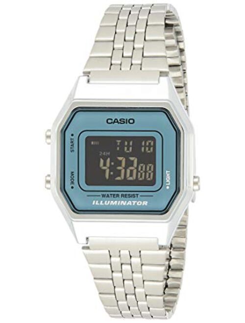 Casio Ladies Mid-Size Silver Digital Retro Watch LA680WA-2BDF