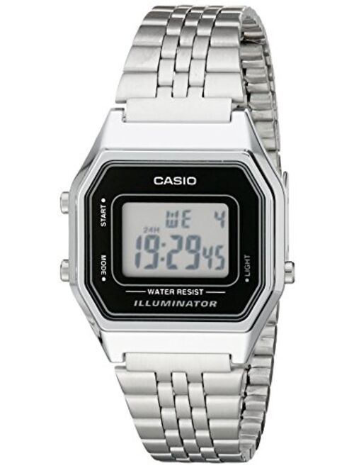 Casio Ladies Mid-Size Silver Tone Digital Retro Watch LA-680WA-1DF