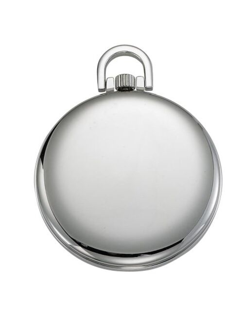 Gotham Men's Silver-Tone Ultra Thin Railroad Open Face Quartz Pocket Watch # GWC15026S