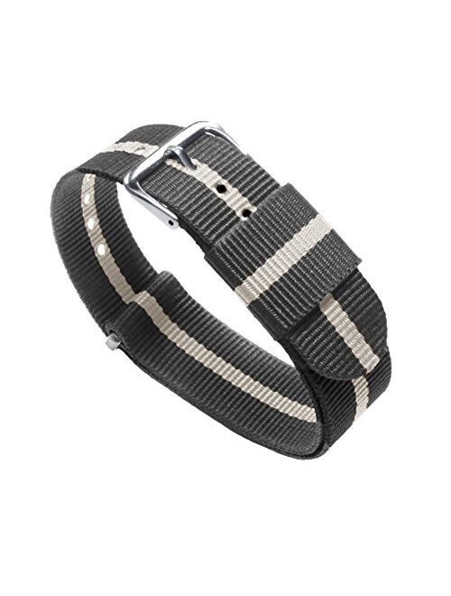 BARTON Watch Bands - Ballistic Nylon Military Style Straps - Choice of Color, Length & Width (18mm, 20mm, 22mm or 24mm)