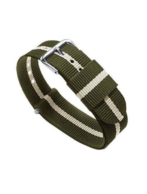 BARTON Watch Bands - Ballistic Nylon Military Style Straps - Choice of Color, Length & Width (18mm, 20mm, 22mm or 24mm)