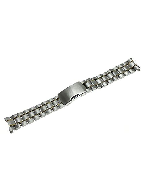 RECHERE Stainless Steel Bracelet Watch Band Strap Curved End Solid Links 4 Color