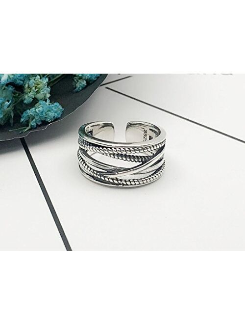 Evercreative 925 Sterling Silver Toe Rings Adjustable Band Tail Ring for Women Girls