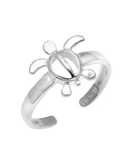 Honolulu Jewelry Company Sterling Silver Turtle Honu Toe Ring