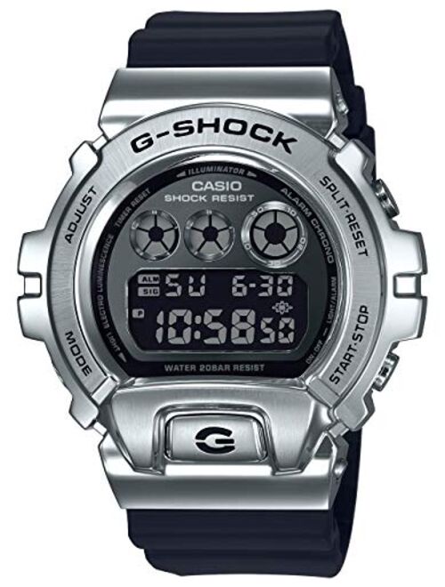 Men's Casio G-Shock 25th Anniversary Limited Edition Digital Stainless Steel and Black Resin Strap Watch GM6900-1