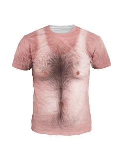 Men T-Shirts, Fashion Funny 3D Muscle Printed Short Sleeve Shirts O-Neck Tees Funny Body Print T-Shirt for Men