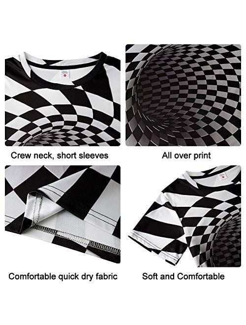 Alistyle Unisex Fashion 3D Print T-Shirts Funny Graphics Pattern Crewneck Short Sleeve Tees for Mens Womens