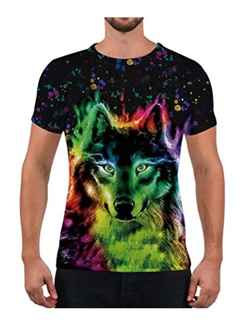 Alistyle Unisex Fashion 3D Print T-Shirts Funny Graphics Pattern Crewneck Short Sleeve Tees for Mens Womens