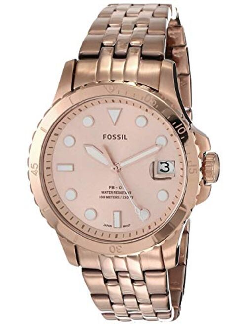 Fossil Women's FB-01 Stainless Steel Dive-Inspired Casual Quartz Watch