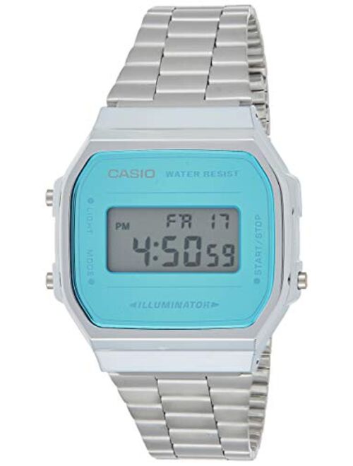 Casio A168WEM-2 Men's Youth Collection Mirror Dial Alarm Chronograph Illuminator Digital Watch