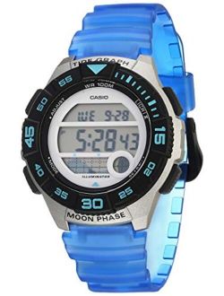 Women's 10 Year Battery Quartz Resin Strap, Blue, 19.9 Casual Watch (Model: LWS-1100H-2AVCF)