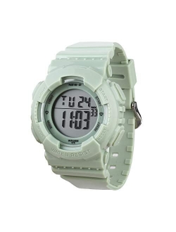 Sport Digital Chronograph Watch with 7-Color Backlight Alarm and Stopwatch, Resin Strap