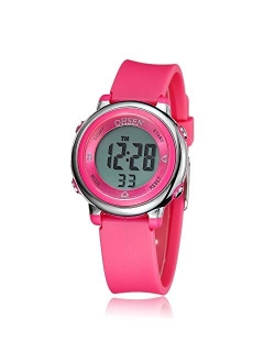 Womens Digital Watches LED Screen Military Waterproof Alarm Stopwatch 7 Color LED Backlight Sports Watch