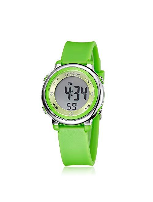 Womens Digital Watches LED Screen Military Waterproof Alarm Stopwatch 7 Color LED Backlight Sports Watch