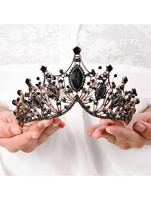 Aceorna Baroque Queen Crowns Crystal Wedding Crowns and Tiaras for Brides and Bridesmaids Rhinestones Prom Festival Costume Crown Pricess Tiara Bridal Hair Accessories fo