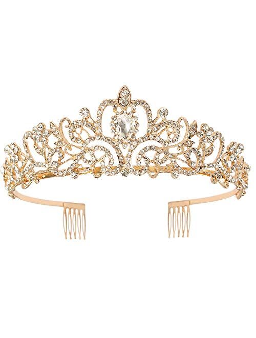 COCIDE Silver Tiara Crowns Crystal Headband Princess Rhinestone Crown with Combs Bride Headbands Bridal Wedding Prom Birthday Party Hair Accessories Jewelry for Women Gir