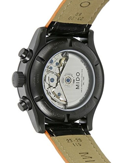 Mido Men's MIDO-M0056143605122 Multifort Analog Display Swiss Automatic Black Watch with extra orange band