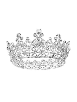 JOYPEA Crown Women Girls Rhinestone Womens Vintage Tiara Queens Birthday Pageant Costume Crown Bridal Crowns For Wedding Halloween