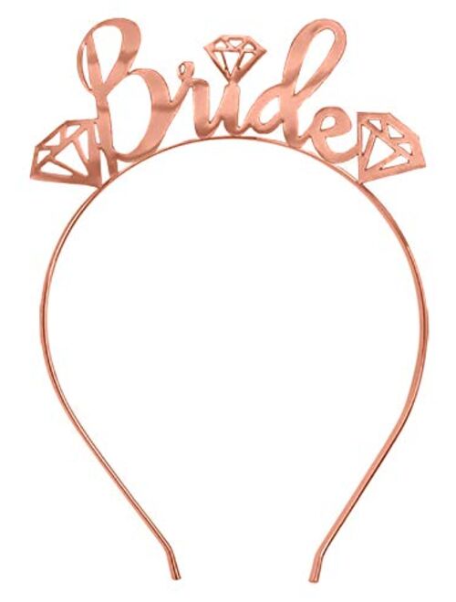 Bride Tiara Headband Rose Gold - Glam Rose Gold Bride To Be Headband - Bridal Shower, Bachelorette Party, Wedding Tiara Headband HdBd(GlamBride)RSG