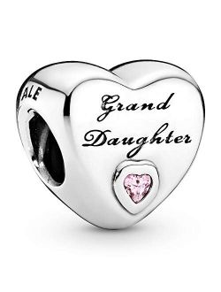 Jewelry Granddaughter's Love Cubic Zirconia Charm in Sterling Silver