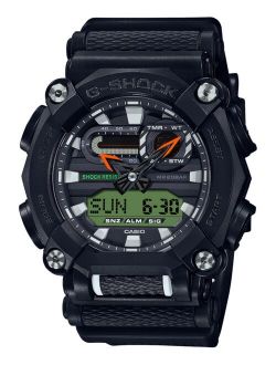 Men's Analog-Digital Black Reflective Resin Strap Watch 49.5mm