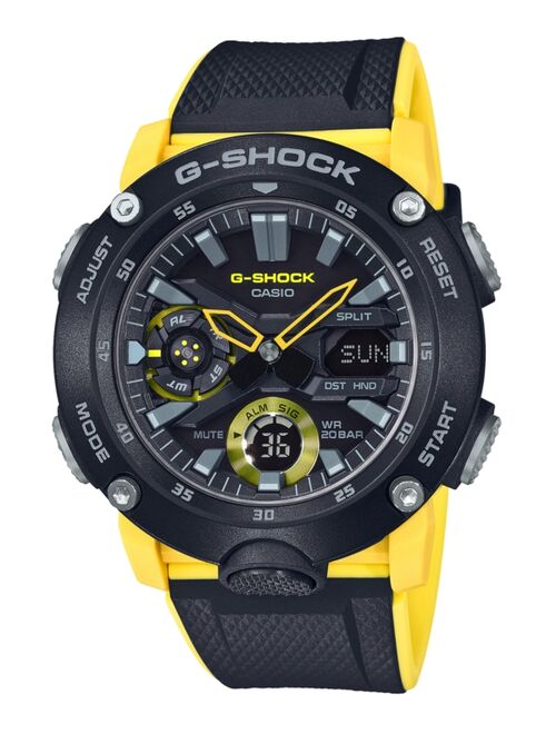 Casio G-Shock Analog-Digital Black & Yellow Resin Strap Watch GA2000-1A9