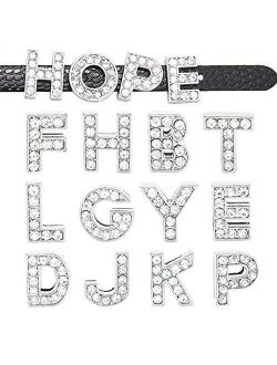 52pcs A-Z Full Rhinestones 8mm Slide Alphabet Letters for 8mm Slide Wristbands/Bracelets,Jewelry Making Charms