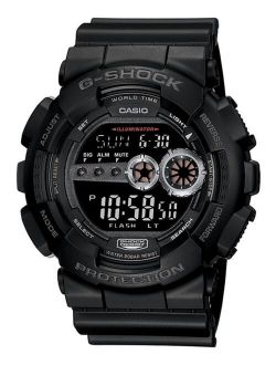 Men's XL Digital Black Resin Strap Watch GD100-1B