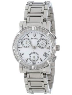 Women's 96R19 Diamond-Studded Chronograph Watch