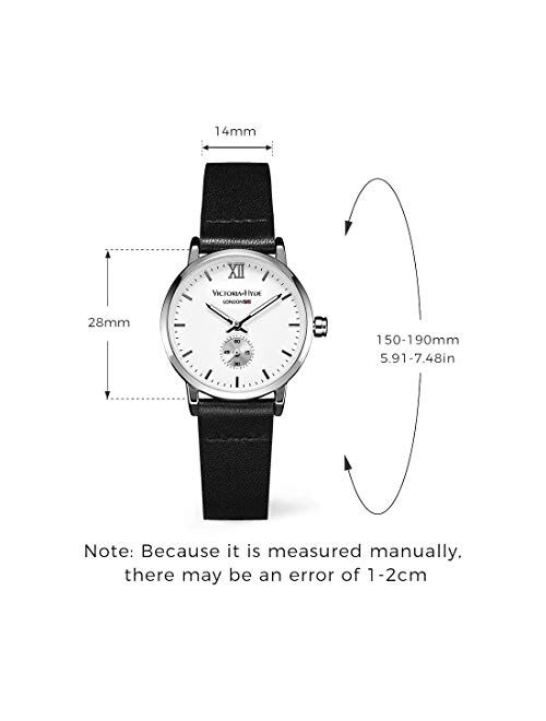 VICTORIA HYDE Retro Women Watches Small Dial Analog Quartz Detachable Genuine Leather Strap Ladies Wristwatch Brown Black Coffee