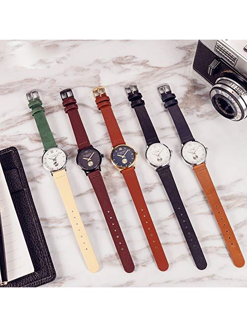 VICTORIA HYDE Retro Women Watches Small Dial Analog Quartz Detachable Genuine Leather Strap Ladies Wristwatch Brown Black Coffee