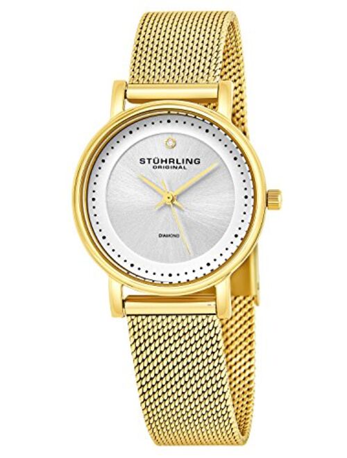 Stuhrling Original Women's Ascot Casatorra Elite Stainless Steel Watch with Diamond