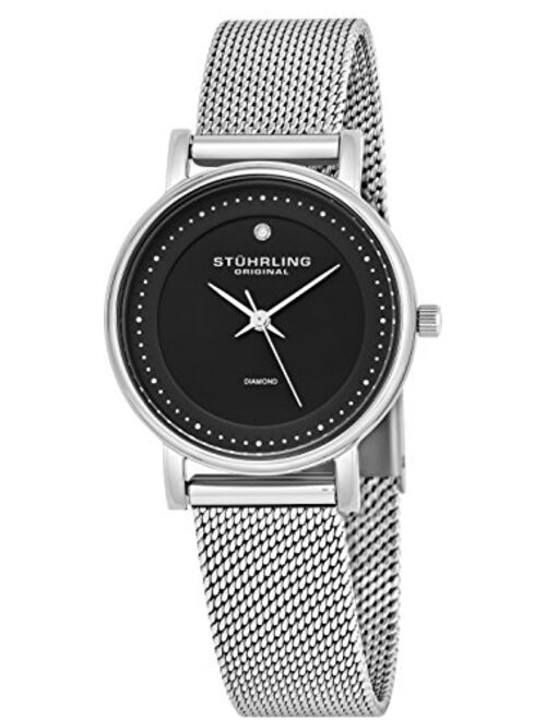 Stuhrling Original Women's Ascot Casatorra Elite Stainless Steel Watch with Diamond