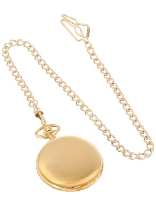 Charles-Hubert Paris Charles-Hubert, Paris Gold-Plated Satin Finish Quartz Pocket Watch