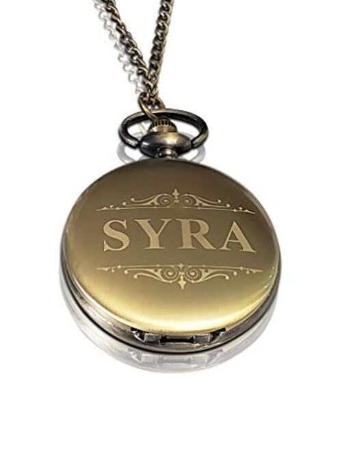 1 Personalized Pocket Watch - Customized Wedding Gifts - Engraving, Box, & Chain is Included, Comes in 5 Colors - Custom Made