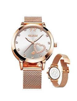 Ladies Rose Gold Watch,Women Watch,Classic Style Watch for Women,Women Casual Steel Mesh Watch,Lady Small Watch,Lady Waterproof Quartz Watch