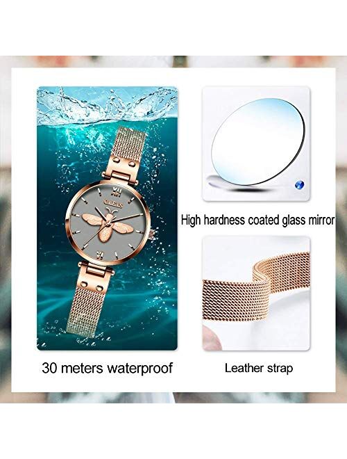 Ladies Rose Gold Watch,Women Watch,Classic Style Watch for Women,Women Casual Steel Mesh Watch,Lady Small Watch,Lady Waterproof Quartz Watch