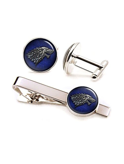 Game of Thrones Cufflinks, Stark Tie Clip, Dire Wolf Jewelry, Game of Thrones Wedding Party Gifts, Groomsmen Gift