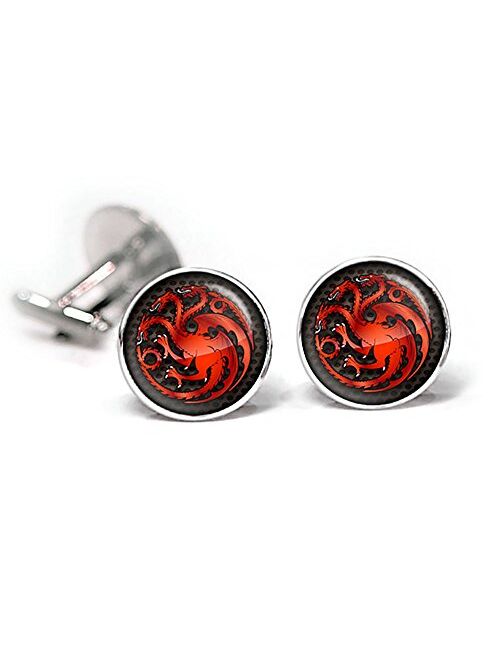 SharedImagination Targaryen Cufflinks, Game of Thrones Tie Clip, Dragon Jewelry, Game of Thrones Wedding Party Gifts, Groomsmen Gift