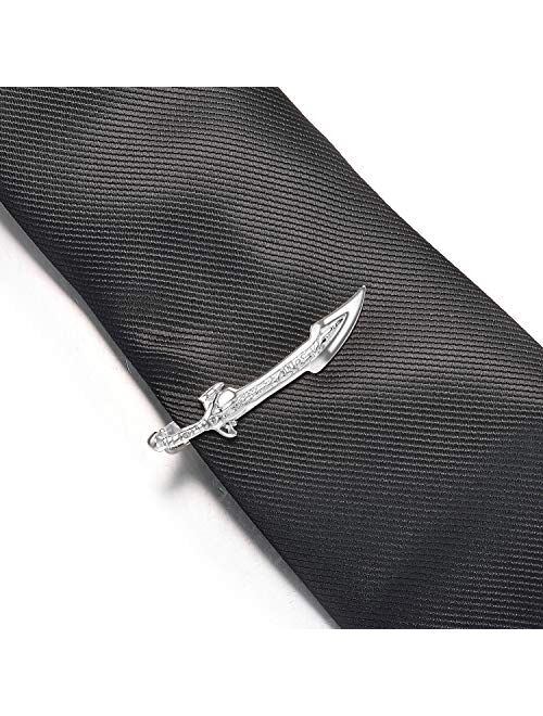 Yoursfs Cool Tie Clips for Men Unique Tie Bar for Men White GP Men's Tie Pins Mens Accessories Jewelry