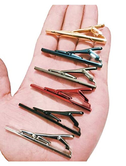 Tornito 6Pcs Tie Clips Set for Men Tie Bar Clip Set for Regular Skinny Ties Necktie Wedding Business Clips for Men